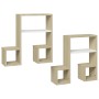 Wall shelves 2 units white and oak plywood 50x15x50cm by vidaXL, Shelves and shelves - Ref: Foro24-807246, Price: 33,81 €, Di...