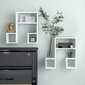 Wall shelves 2 pcs plywood white 50x15x50 cm by vidaXL, Shelves and shelves - Ref: Foro24-807241, Price: 30,59 €, Discount: %