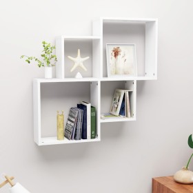 White plywood wall cube shelf 80x15x78.5 cm by vidaXL, Shelves and shelves - Ref: Foro24-807259, Price: 36,51 €, Discount: %