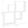 White plywood wall cube shelf 80x15x78.5 cm by vidaXL, Shelves and shelves - Ref: Foro24-807259, Price: 37,15 €, Discount: %