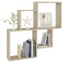 Sonoma oak plywood wall cube shelf 80x15x78.5 cm by vidaXL, Shelves and shelves - Ref: Foro24-807262, Price: 32,74 €, Discoun...