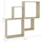 Sonoma oak plywood wall cube shelf 80x15x78.5 cm by vidaXL, Shelves and shelves - Ref: Foro24-807262, Price: 32,74 €, Discoun...