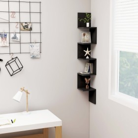 Black plywood corner wall shelf 20x20x127.5 cm by vidaXL, Shelves and shelves - Ref: Foro24-807278, Price: 29,49 €, Discount: %