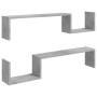 Wall shelves 2 pcs gray engineered wood 100x15x20 cm by vidaXL, Shelves and shelves - Ref: Foro24-807272, Price: 22,74 €, Dis...