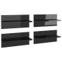 Wall shelves 4 units glossy black 40x11.5x18 cm by vidaXL, Shelves and shelves - Ref: Foro24-807312, Price: 25,88 €, Discount: %