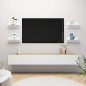 Wall shelves 4 units white plywood 40x11.5x18cm by vidaXL, Shelves and shelves - Ref: Foro24-807298, Price: 24,44 €, Discount: %