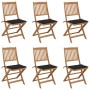 6 pcs folding garden chairs and solid acacia wood cushions by vidaXL, Garden chairs - Ref: Foro24-3075001, Price: 320,61 €, D...