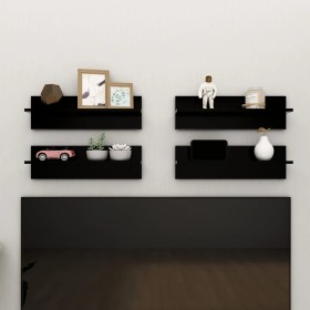 Wall shelf 4 pcs black plywood 60x11.5x18 cm by vidaXL, Shelves and shelves - Ref: Foro24-807318, Price: 26,77 €, Discount: %