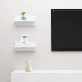 Wall shelves 2 units glossy white 40x11.5x18 cm by vidaXL, Shelves and shelves - Ref: Foro24-807309, Price: 17,17 €, Discount: %