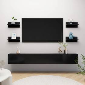 Wall shelves 4 pcs black plywood 40x11.5x18cm by vidaXL, Shelves and shelves - Ref: Foro24-807300, Price: 17,99 €, Discount: %