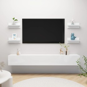 Wall shelves 4 units glossy white 40x11.5x18 cm by vidaXL, Shelves and shelves - Ref: Foro24-807310, Price: 25,99 €, Discount: %