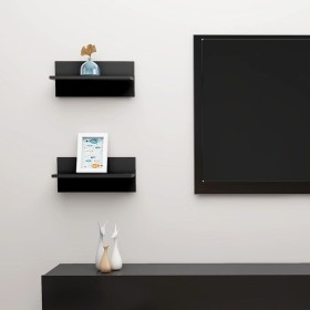 Wall shelves 2 pcs black plywood 40x11.5x18cm by vidaXL, Shelves and shelves - Ref: Foro24-807299, Price: 15,99 €, Discount: %