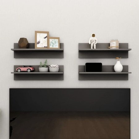 Wall shelves 4 pcs glossy gray plywood 60x11.5x18 cm by vidaXL, Shelves and shelves - Ref: Foro24-807332, Price: 29,27 €, Dis...