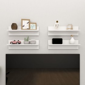 Wall shelf 4 pcs glossy white plywood 60x11.5x18cm by vidaXL, Shelves and shelves - Ref: Foro24-807328, Price: 32,80 €, Disco...