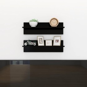 Wall shelf 2 pcs black plywood 60x11.5x18 cm by vidaXL, Shelves and shelves - Ref: Foro24-807317, Price: 19,23 €, Discount: %