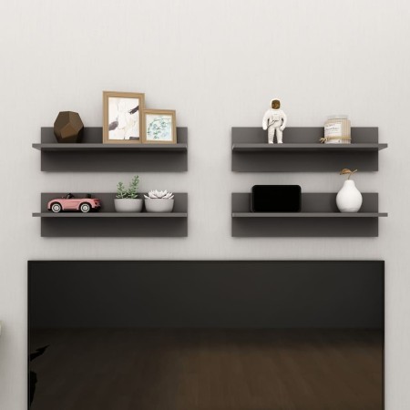 Wall shelf 4 pcs gray plywood 60x11.5x18 cm by vidaXL, Shelves and shelves - Ref: Foro24-807320, Price: 28,44 €, Discount: %