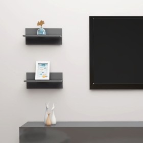 Wall shelves 2 units glossy gray 40x11.5x18 cm by vidaXL, Shelves and shelves - Ref: Foro24-807313, Price: 14,73 €, Discount: %