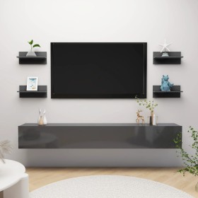 Wall shelves 4 units glossy gray 40x11.5x18 cm by vidaXL, Shelves and shelves - Ref: Foro24-807314, Price: 22,30 €, Discount: %