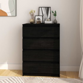 Solid black pine wood auxiliary cabinet 60x36x84 cm by vidaXL, Sideboards - Ref: Foro24-808107, Price: 114,99 €, Discount: %