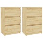 Mesitas de noche 2 uds madera maciza de pino 40x29,5x64 cm de vidaXL, Mesitas de noche - Ref: Foro24-808084, Precio: 82,75 €,...