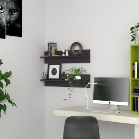 Wall shelf 2 pcs gray plywood 80x11.5x18 cm by vidaXL, Shelves and shelves - Ref: Foro24-807337, Price: 18,99 €, Discount: %