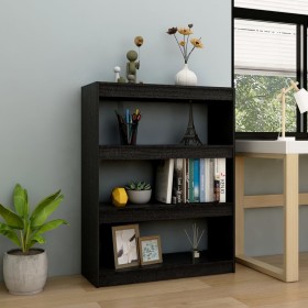 Estantería divisor de espacios madera pino negro 100x30x103 cm de vidaXL, Librerías y estanterías - Ref: Foro24-808217, Preci...