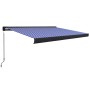 Toldo de carrete manual azul y blanco 400x300 cm de vidaXL, Toldos - Ref: Foro24-3052704, Precio: 526,99 €, Descuento: %