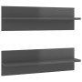 Wall shelf 2 pcs glossy gray plywood 60x11.5x18 cm by vidaXL, Shelves and shelves - Ref: Foro24-807331, Price: 15,78 €, Disco...