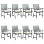 Garden dining chairs 8 units solid acacia wood with cushions by vidaXL, Garden chairs - Ref: Foro24-3078433, Price: 595,13 €,...