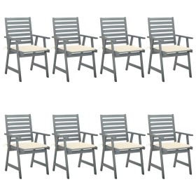 Garden dining chairs 8 units solid acacia wood with cushions by vidaXL, Garden chairs - Ref: Foro24-3078433, Price: 595,13 €,...