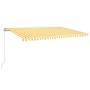 Automatic awning LED wind sensor yellow white 500x350cm by vidaXL, Awnings - Ref: Foro24-3069033, Price: 739,36 €, Discount: %