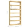 Solid pine wood shelf/space divider 100x30x200 cm by vidaXL, Bookcases and shelves - Ref: Foro24-808228, Price: 147,57 €, Dis...