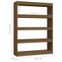 Estantería divisor de espacios pino marrón miel 100x30x135,5cm de vidaXL, Librerías y estanterías - Ref: Foro24-808221, Preci...