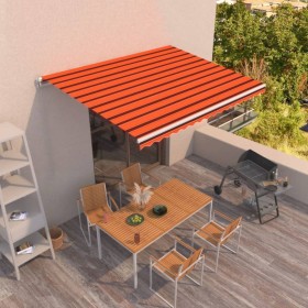 Toldo retráctil manual naranja y marrón 450x350 cm de vidaXL, Toldos - Ref: Foro24-3069000, Precio: 388,99 €, Descuento: %