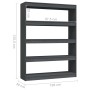 Gray pine wood space divider shelf 100x30x135.5cm by vidaXL, Bookcases and shelves - Ref: Foro24-808220, Price: 71,10 €, Disc...