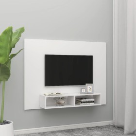 White plywood wall TV cabinet 135x23.5x90cm by vidaXL, TV Furniture - Ref: Foro24-808278, Price: 53,58 €, Discount: %