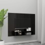 Wall-mounted TV unit in glossy black plywood 135x23.5x90 cm by vidaXL, TV Furniture - Ref: Foro24-808285, Price: 58,39 €, Dis...