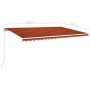 Toldo retráctil manual naranja y marrón 500x350 cm de vidaXL, Toldos - Ref: Foro24-3069020, Precio: 438,99 €, Descuento: %