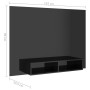 Wall-mounted TV unit in glossy black plywood 135x23.5x90 cm by vidaXL, TV Furniture - Ref: Foro24-808285, Price: 58,39 €, Dis...