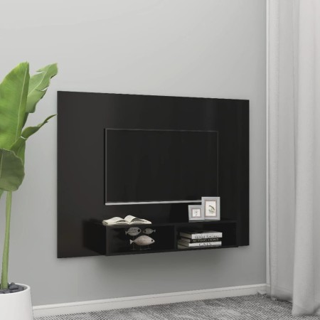 Schwarzer TV-Wandschrank aus Sperrholz, 135 x 23,5 x 90 cm von vidaXL, TV-Möbel - Ref: Foro24-808279, Preis: 44,99 €, Rabatt: %