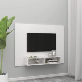 Glänzend weißer Wand-TV-Schrank aus Sperrholz, 135 x 23,5 x 90 cm von vidaXL, TV-Möbel - Ref: Foro24-808284, Preis: 53,85 €, ...