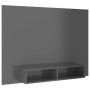 Glossy gray plywood wall TV cabinet 135x23.5x90 cm by vidaXL, TV Furniture - Ref: Foro24-808286, Price: 58,25 €, Discount: %