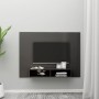 Glossy gray plywood wall TV cabinet 135x23.5x90 cm by vidaXL, TV Furniture - Ref: Foro24-808286, Price: 58,25 €, Discount: %