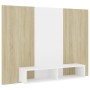 TV-Wandschrank aus Sperrholz in Weiß und Eiche, 135 x 23,5 x 90 cm von vidaXL, TV-Möbel - Ref: Foro24-808283, Preis: 63,99 €,...