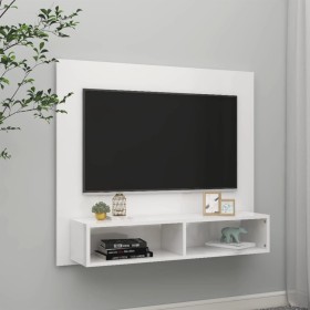 Glänzend weißer Wand-TV-Schrank aus Sperrholz, 102 x 23,5 x 90 cm von vidaXL, TV-Möbel - Ref: Foro24-808266, Preis: 50,99 €, ...