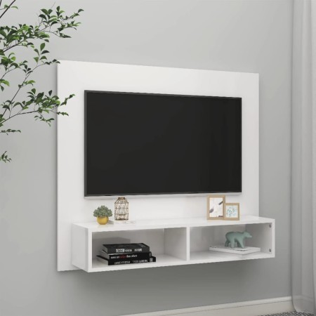 Glänzend weißer Wand-TV-Schrank aus Sperrholz, 102 x 23,5 x 90 cm von vidaXL, TV-Möbel - Ref: Foro24-808266, Preis: 50,35 €, ...