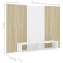 TV-Wandschrank aus Sperrholz in Weiß und Eiche, 135 x 23,5 x 90 cm von vidaXL, TV-Möbel - Ref: Foro24-808283, Preis: 63,99 €,...