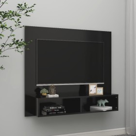 Black plywood wall TV cabinet 102x23.5x90 cm by vidaXL, TV Furniture - Ref: Foro24-808261, Price: 53,07 €, Discount: %