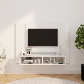 Glänzend weißer Wand-TV-Schrank aus Sperrholz, 120 x 23,5 x 90 cm von vidaXL, TV-Möbel - Ref: Foro24-808293, Preis: 43,14 €, ...