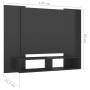 Glossy gray plywood wall TV cabinet 120x23.5x90 cm by vidaXL, TV Furniture - Ref: Foro24-808295, Price: 53,99 €, Discount: %